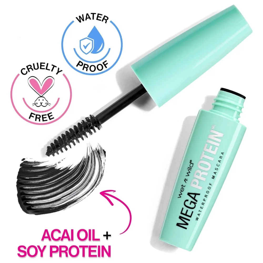 *3/15* NEW Wet n Wild Mega Protein Waterproof Mascara Very Black C154A